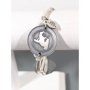 Bourbon and‎ Boweties Horse Equestrian Polo Bangle Bracelet 7.5 in Silver Tone